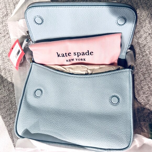Kate Spade Run Around Large Flap Crossbody Blue Glow 948 PXR004040 USD $278 - Picture 2 of 10